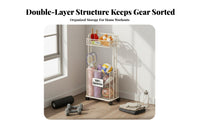 Large Capacity Exercise Mat Storage Rack Lockable Casters Exercise Mat Storage Cart Space-Saving Design Rolling Sports Equipment Rack Sturdy Iron Frame for Fitness Enthusiasts, Families, Garage, Living Room, Playroom