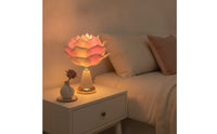 Rose Table Lamp Smooth Dimming Ceramic Lamp with USB Switch Ambient for Vanity