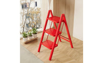 Foldable Ladder with Wide Steps Non-Slip Triangular-Frame Ladder Sturdy Step Stool Compact for Homeowners, Seniors, Kitchen, Closet, Pantry