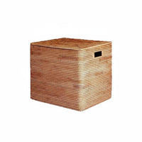 Lidded Rattan Basket Multi-Purpose Rectangular Woven Basket with Lid for Parents