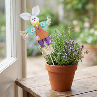 Easter Bunny Straw Doll Stake, Cute Design Bunny Decoration, Colorful Bunny Garden Stake, Suitable for Children, Gardening Enthusiasts, Classrooms, Walkways, Flower Pots