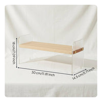 Wooden Desk Shelf Multi-Use Desktop Storage Rack Stable Design for Study