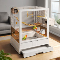 Bird Cage for Parrots with Anti-Splash Design, Large Home Villa Style
