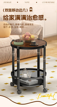 可移动折叠家用多层客厅置物架小户型茶几收纳架收纳边几小茶几