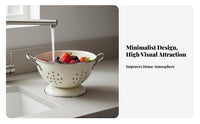 Metal Fruit Strainer Rust-Resistant Kitchen Draining Basket Perforated Food Basket Versatile Draining Bowl with Handles