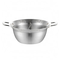 Split Hot Pot With Two Broths  Smooth  Finish Divided Stainless Steel Hot Pot Even Heating for Restaurant