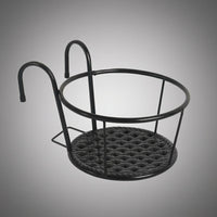 Garden Fence and Balcony Planters for Railing, Cylindrical Fence Planter with 18.5cm Bottom Diameter, Welded Hanging Planter, Outdoor Planter