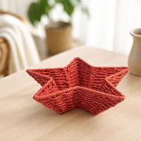 Handmade Rope Woven Star Storage Basket Tray for Coffee Table, Living Room, Dining Table