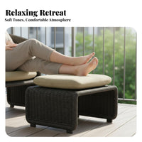 4 Pieces 4-Piece Rope Weave Sofa Set Hand-Woven Design Lounge Seating Weather-Resistant Easy to Clean for Balcony, Patio, Garden