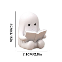 Halloween Cute Ghost Statue Reading Book