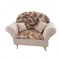 Miniature Leopard-Print Sofa Cushioned Jewelry Box Upholstered