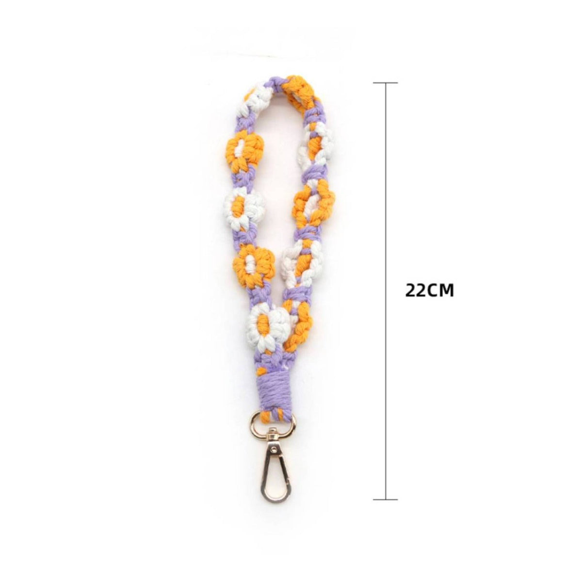 6 Pieces Handwoven Flower Keychain Handmade Braided Wrist Strap Pendant