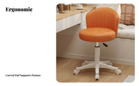 Wheeled Low-Back Vanity Chair Easy Assembly Low-Back Rolling Chair Compact Size
