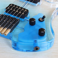 30-inch Headless Acrylic Electric Guitar with Blue Gradient