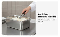 Rectangular Steel Basin Easy to Clean Food Pan Deep Design for Chefs, Home Cooks