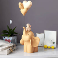 Elephant Statue Heart Balloons Cute Elephant Figurine Easy to Clean for Women