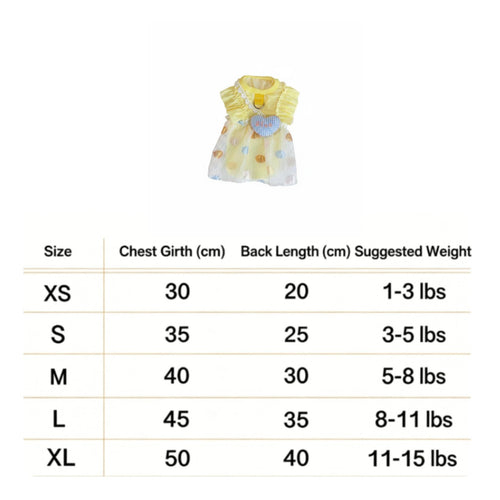 Ice Silk Bubble Skirt Dress Sun Protection Heart Decor Pet Dress Lightweight