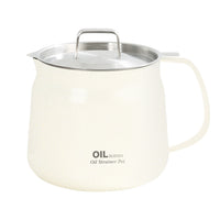 304 Stainless Steel Oil Storage Pot with Lid and Filter for Kitchen Use