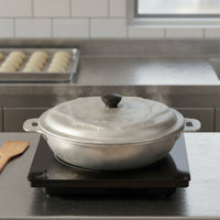 Aluminum Pan with Lid Versatile Flat Bottom Pan Flat-Bottom Griddle for Confectioners, Kitchen