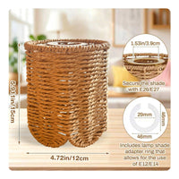 Woven Paper Lampshade Handcrafted Paper Rope Lamp Shade Textured Tapered Woven Lampshade