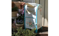 Tabletop Mailbox Decor Desktop Display Vintage Post Box Floral Design for Garden