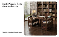 Chinese design Calligraphy Table sturdy Wood Construction Chinese Calligraphy Desk Traditional Craftsmanship Household Furniture for Study Room, Library