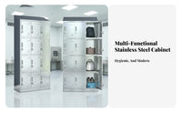 Rustproof Stainless Steel Locker Rust Resistant Metal Personnel Locker Dustproof Steel Storage Cabinet Heavy Duty for Employees, Homeowners, Cleanroom, Factory, Laboratory, Hospital