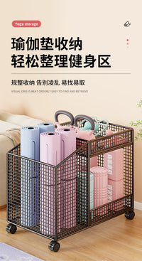瑜伽垫收纳架家用泡沫轴储物架客厅健身器材放置架哑铃球拍放置架