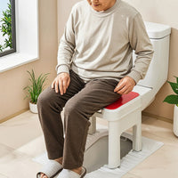 Squat-to-Sit Toilet Stool Padded Toilet Seat Stool with Pad Bathroom Aid U-Shaped Molded for Elderly