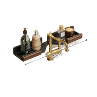 Walnut Folding Bathroom Shelf No-Drill Wall Mounted Storage Rack