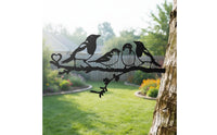 Bird Branch Outline Cutout Metal Bird Wall Decor Stake-Design for Yard