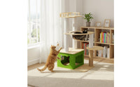 Sturdy Construction Wooden Feline Climber with Space Capsules Modern Design Feline Condo with Scratching Posts Pet Furniture for Multiple Cats, Indoor, Living Room, Apartment