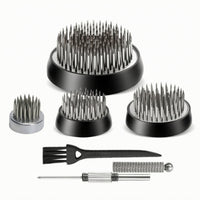 4 Pieces Flower Frog Kit with Cleaning Brush Stainless Steel Flower Frog with Alignment Tool -Pinned Floral Pin Holder for Hobbyists