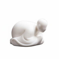 White Porcelain Monk Statue High-Temperature Fired White Porcelain Statue Handmade Craft Ceramic Monk Sculpture for Meditation Lovers, Study Room