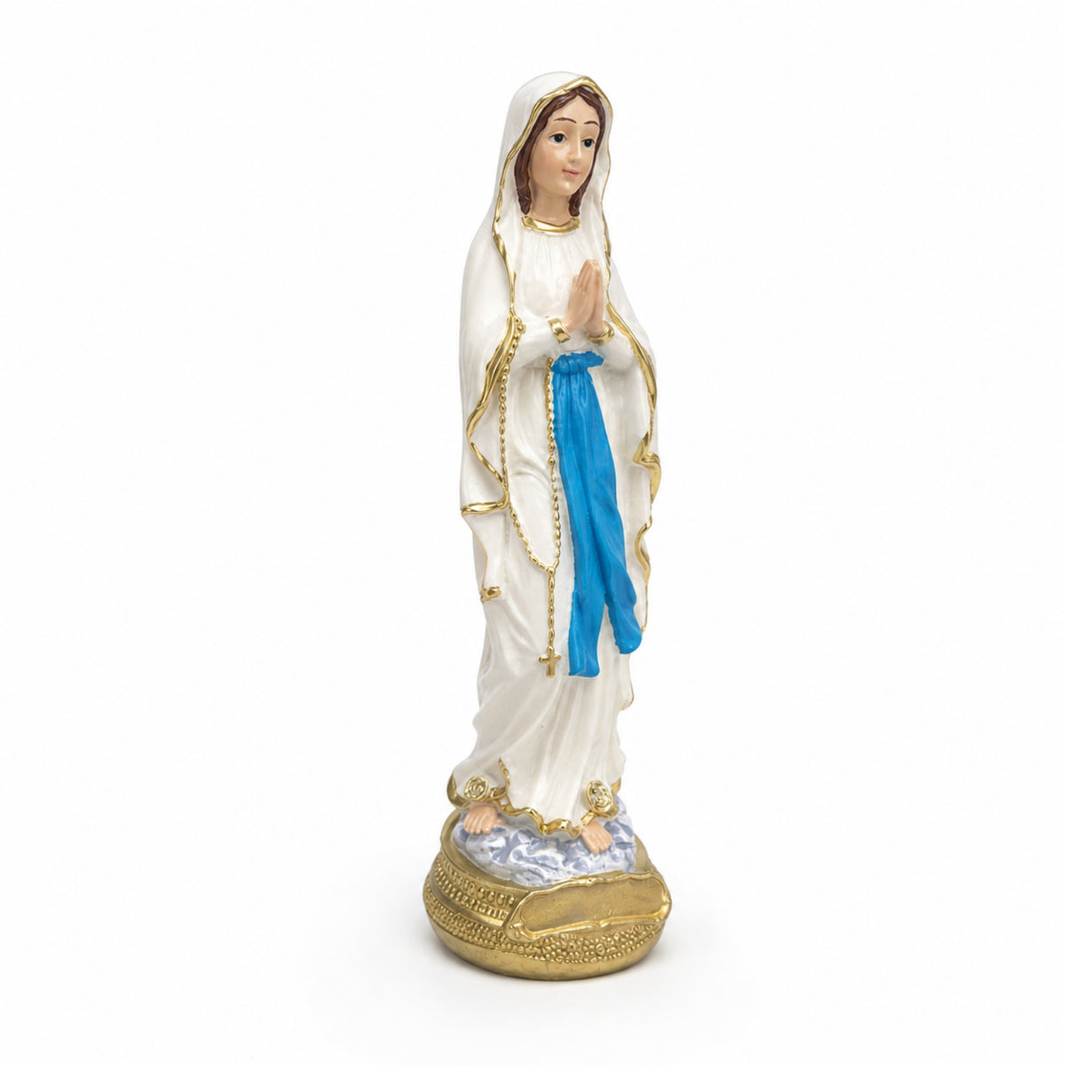 Praying Statue Religious Statue with Gold Base Decorative Angel Figurine for Living Room Shelf