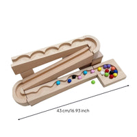 Wooden Ball Track with Blocks Interlocking Ball Route Building Toy Classic Marble Maze for Preschoolers, Young Children, Kindergarten, Playroom