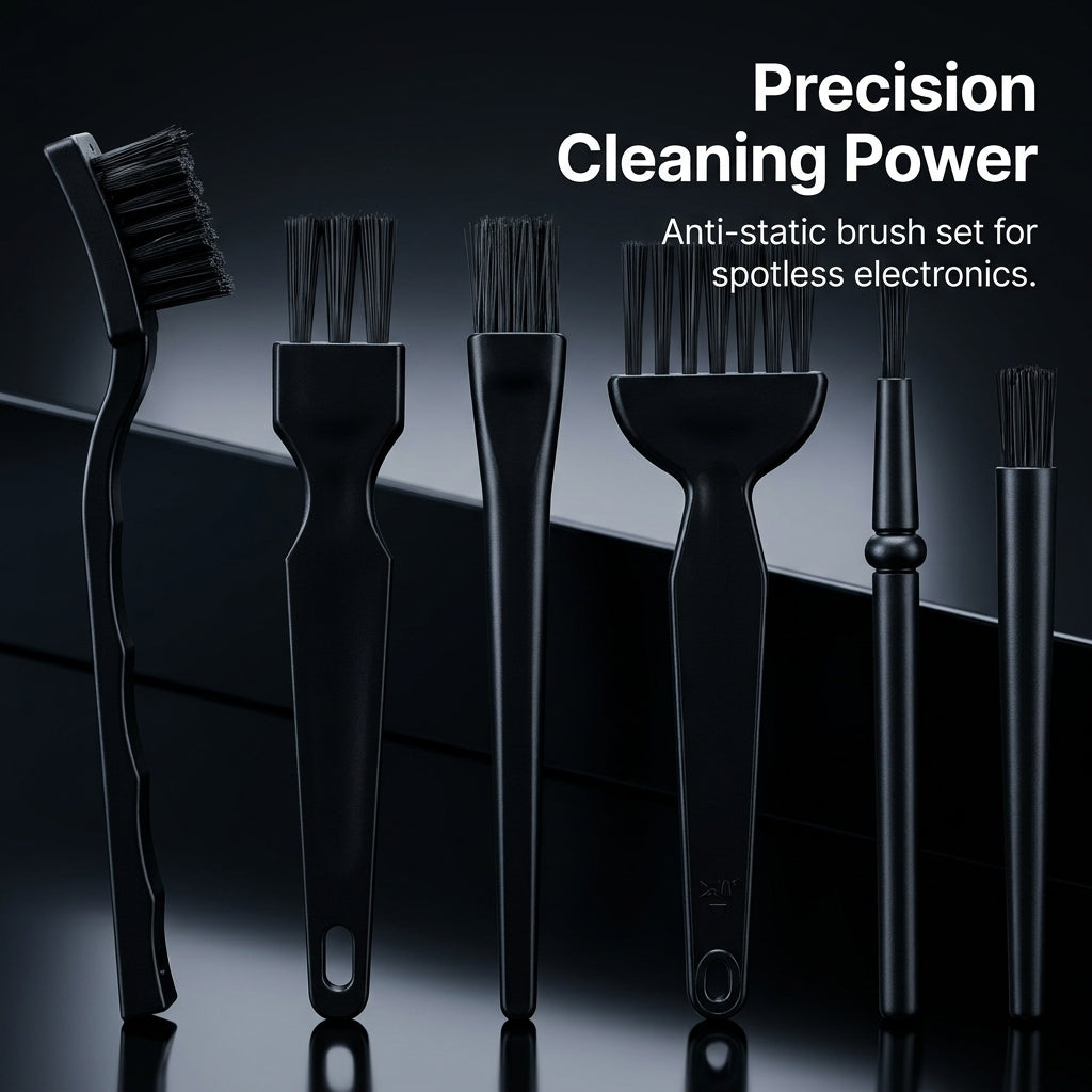 6 Pack Anti-Static Cleaning Brush Set for Electronics, Precision Dusting Brushes for Computer Keyboards and , Detail Brush Kit for