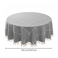 Round Jacquard Table Cover Jacquard Tablecloth Spill-Resistant Waterproof Tablecloth for Dining Room
