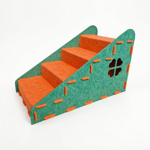 Cat Stairs with Felt Four-Tier Pet Ramp with Steps Sturdy for Sofa