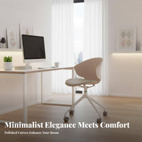 Armless Rolling Task Chair Adjustable Height Swivel Seat Water-Resistant Textile