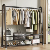 Heavy-Duty Floor Drying Rack, Single Rod, Fixed, Indoor Use