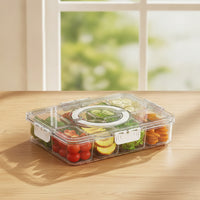 8-Compartment Food Box Clear Divided Food Storage Container Sturdy for Kitchen