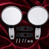 Chrome Round Mirror Mounting Hardware Vehicle Accessory Screw Holes