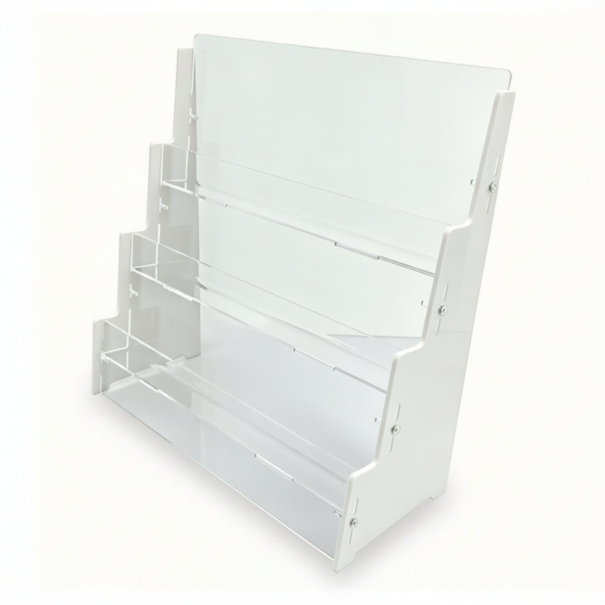 Space-Saving Acrylic Card Shelf Sturdy Three-Tier Acrylic Display Rack Slot-Together Collectible Storage Toolunattached