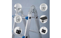 Aluminum Multifunction Ladder Foldable A-Shaped Ladder Multi-Position Space-Saving for Home Maintenance