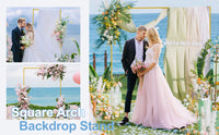 Metal Square Arch Stand for Wedding Decoration, Iron Frame, Gold Color