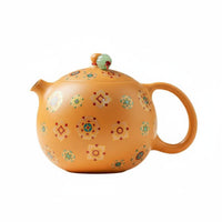 Classic Teapot Traditional Style Yixing Clay Teapot Hand Painted Floral Pattern Traditional Tea Pot