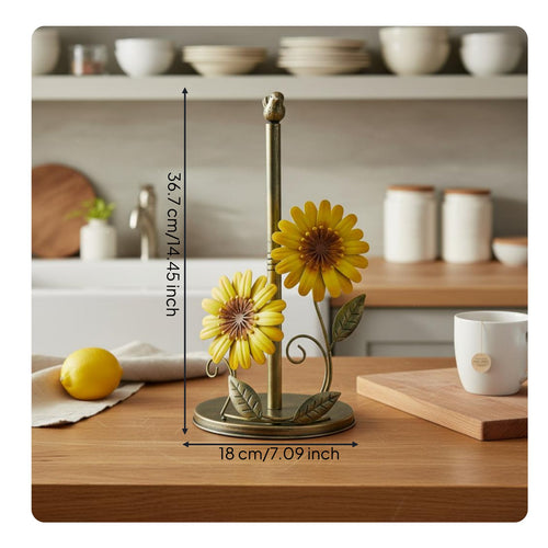 Floral Paper Towel Holder Easy to Clean Freestanding Kitchen Roll Holder