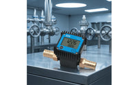 Compact Fluid Meter with LCD Display Accurate Digital Fluid Meter Exact Long-Lasting for Technicians, Operators, Fluid Handling, Test Benches, Workshops