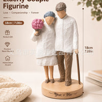跨境新品相伴一生老夫妻树脂摆件执子之手情侣纪念树脂You & Me